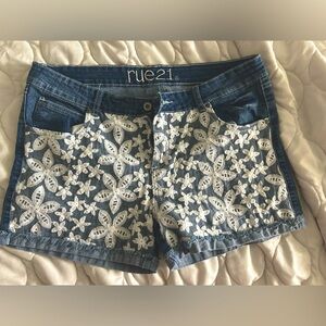 Rue21 floral jean shorts